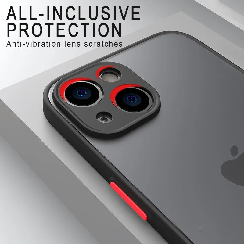 Matte Phone Case for Iphone 13 12 11 14 Pro Max Mini Luxury Soft Silicone Shockproof Case for Iphone X XS Max XR 15 7 8 plus SE
