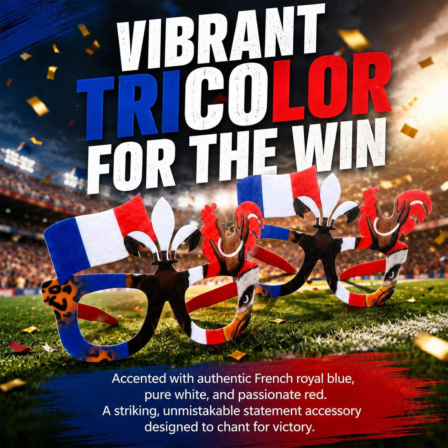 2 Stück Frankreich-Flaggen-Fotorequisiten – Party-Fotorequisiten Mit Französischen Flaggenmotiven, Lustige Fan-Fotorequisiten Für Fußball 2026, Stadion, Public Viewing & Fanpartys