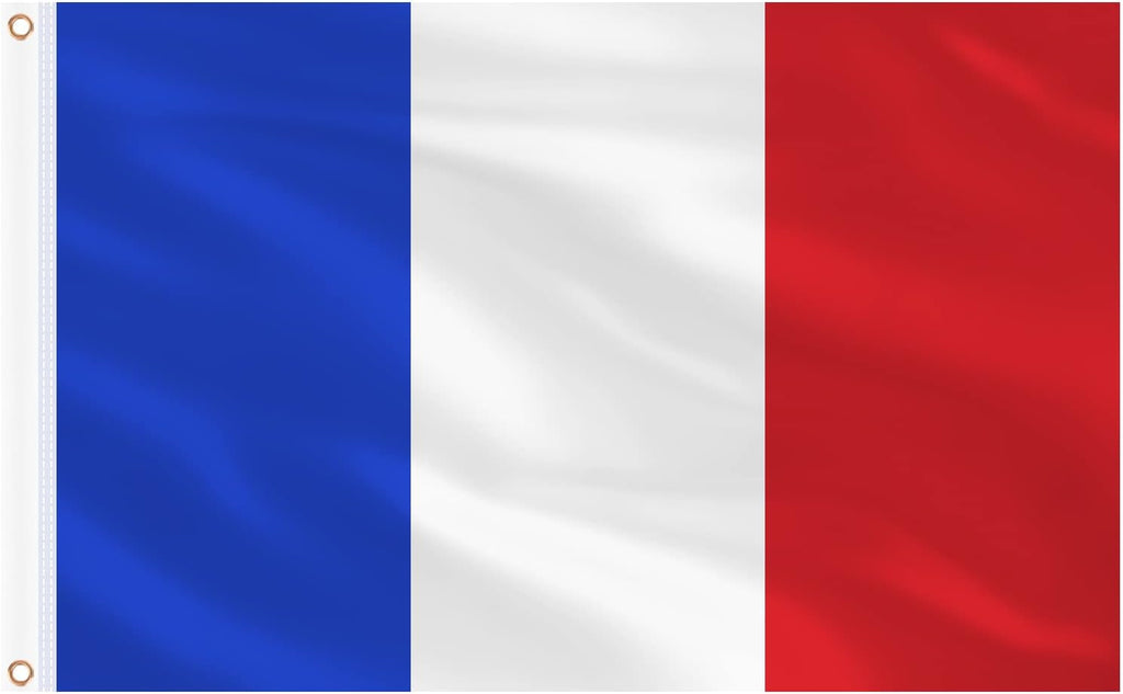 Ahfulife Frankreich Flagge 90 X 150 Cm Für 2026 WM, 1 Stück Französische Fahne Leuchtenden Farben Mit Messing-Ösen, Frankreich Fahne Für Euro Fußball EM Eurovision Bar Party Dekoration
