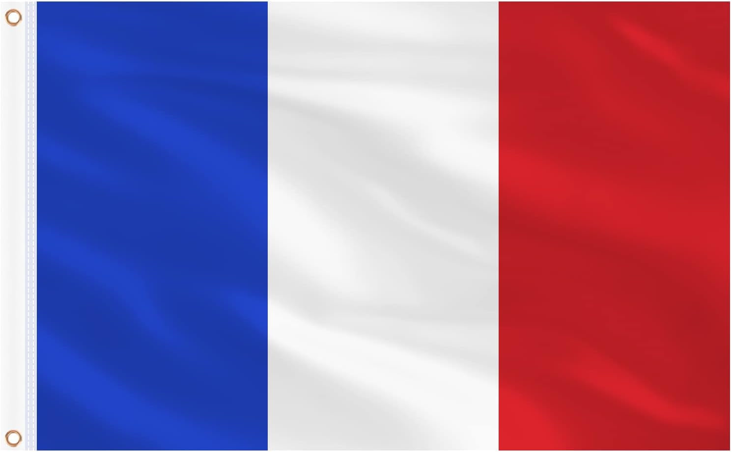 Ahfulife Frankreich Flagge 90 X 150 Cm Für 2026 WM, 1 Stück Französische Fahne Leuchtenden Farben Mit Messing-Ösen, Frankreich Fahne Für Euro Fußball EM Eurovision Bar Party Dekoration