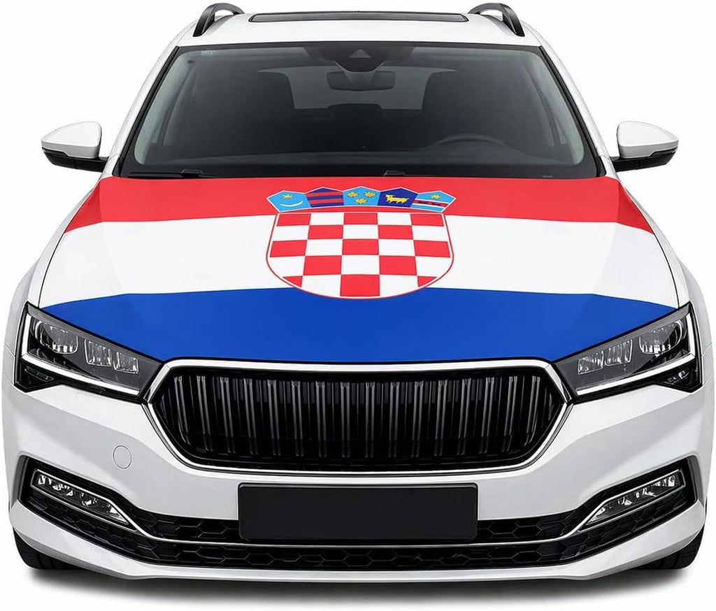 Kroatische Motorhauben Flagge - Autoflagge Kroatien - Kroatische Autoflagge - Kroatien Flagge