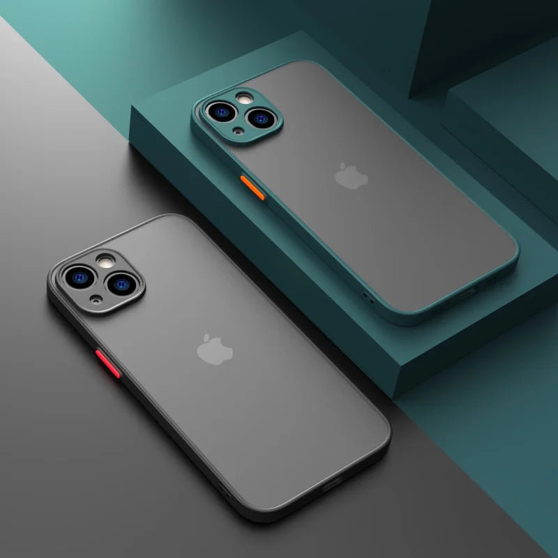 Matte Phone Case for Iphone 13 12 11 14 Pro Max Mini Luxury Soft Silicone Shockproof Case for Iphone X XS Max XR 15 7 8 plus SE