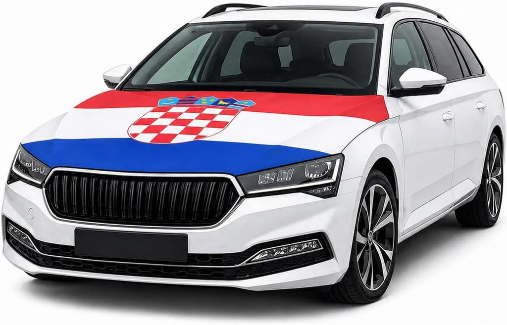 Kroatische Motorhauben Flagge - Autoflagge Kroatien - Kroatische Autoflagge - Kroatien Flagge