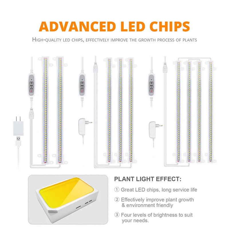 Indoor Led Grow Light USB Timer Phyto Lamp for Plants Dimmable LED Lamp Phytolamps Full Spectrum Hydroponics Growing Lamps