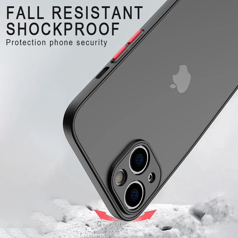 Matte Phone Case for Iphone 13 12 11 14 Pro Max Mini Luxury Soft Silicone Shockproof Case for Iphone X XS Max XR 15 7 8 plus SE