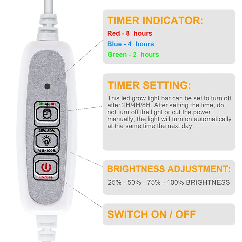 Indoor Led Grow Light USB Timer Phyto Lamp for Plants Dimmable LED Lamp Phytolamps Full Spectrum Hydroponics Growing Lamps