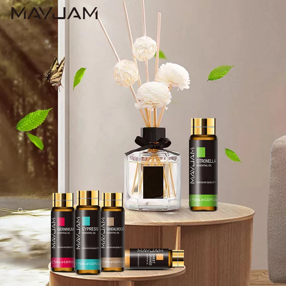 Support Dropshipping 10ML Lavender Rose Eucalyptus Jasmine Vanilla Mint Sandalwood Tea Tree Orange Diffuser Aroma Essential Oil