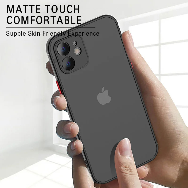 Matte Phone Case for Iphone 13 12 11 14 Pro Max Mini Luxury Soft Silicone Shockproof Case for Iphone X XS Max XR 15 7 8 plus SE