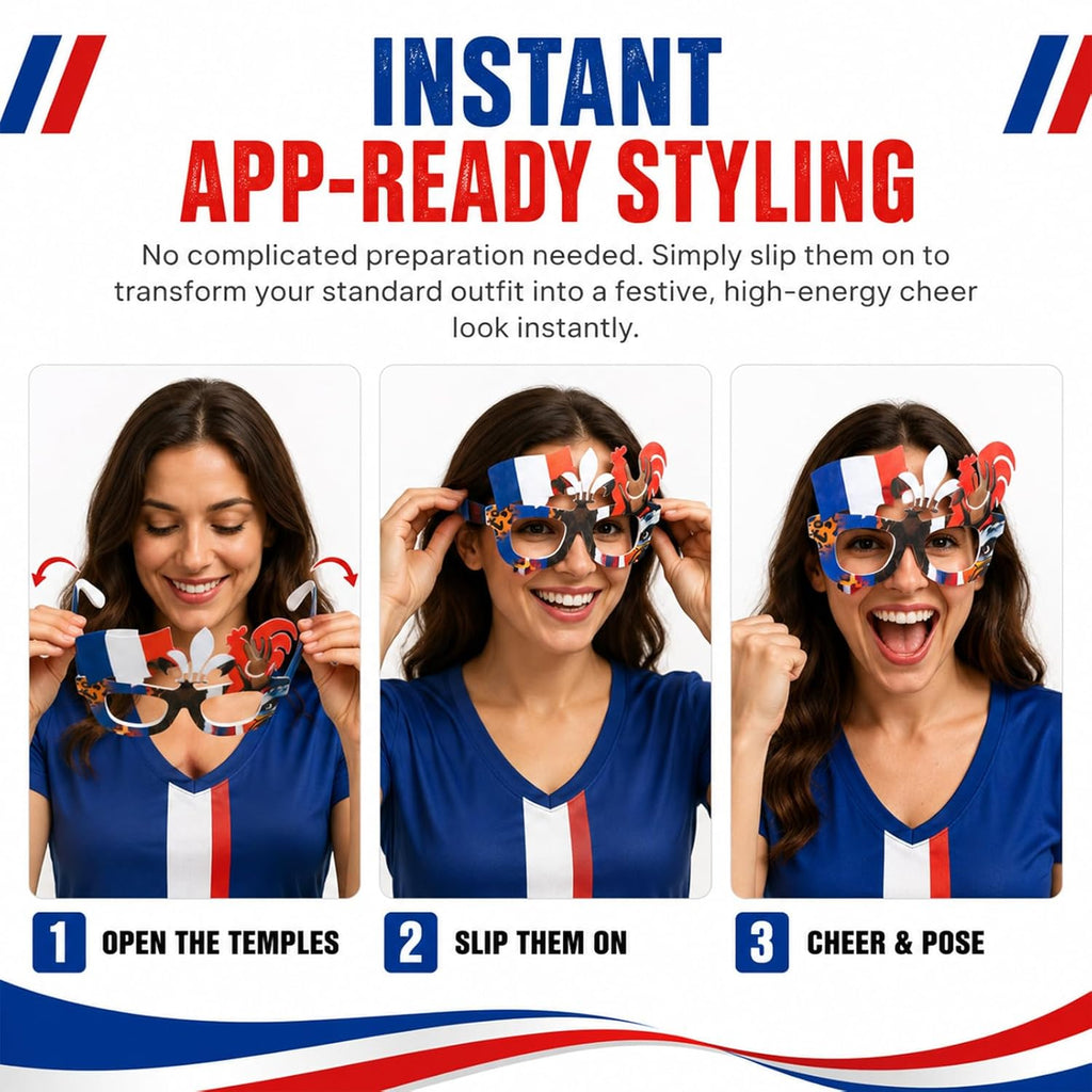 2 Stück Frankreich-Flaggen-Fotorequisiten – Party-Fotorequisiten Mit Französischen Flaggenmotiven, Lustige Fan-Fotorequisiten Für Fußball 2026, Stadion, Public Viewing & Fanpartys