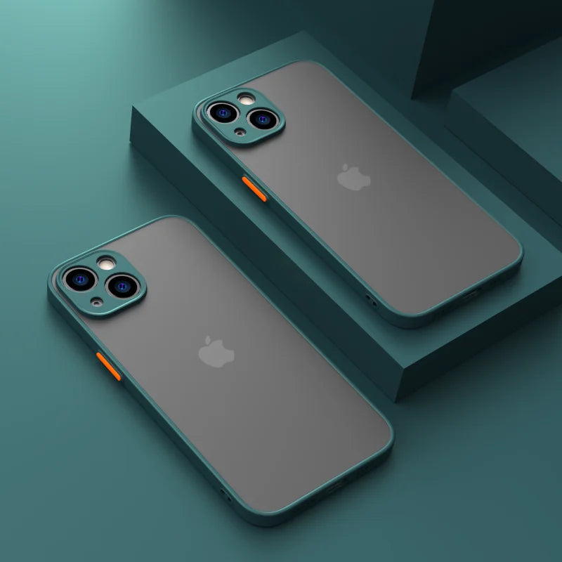 Matte Phone Case for Iphone 13 12 11 14 Pro Max Mini Luxury Soft Silicone Shockproof Case for Iphone X XS Max XR 15 7 8 plus SE