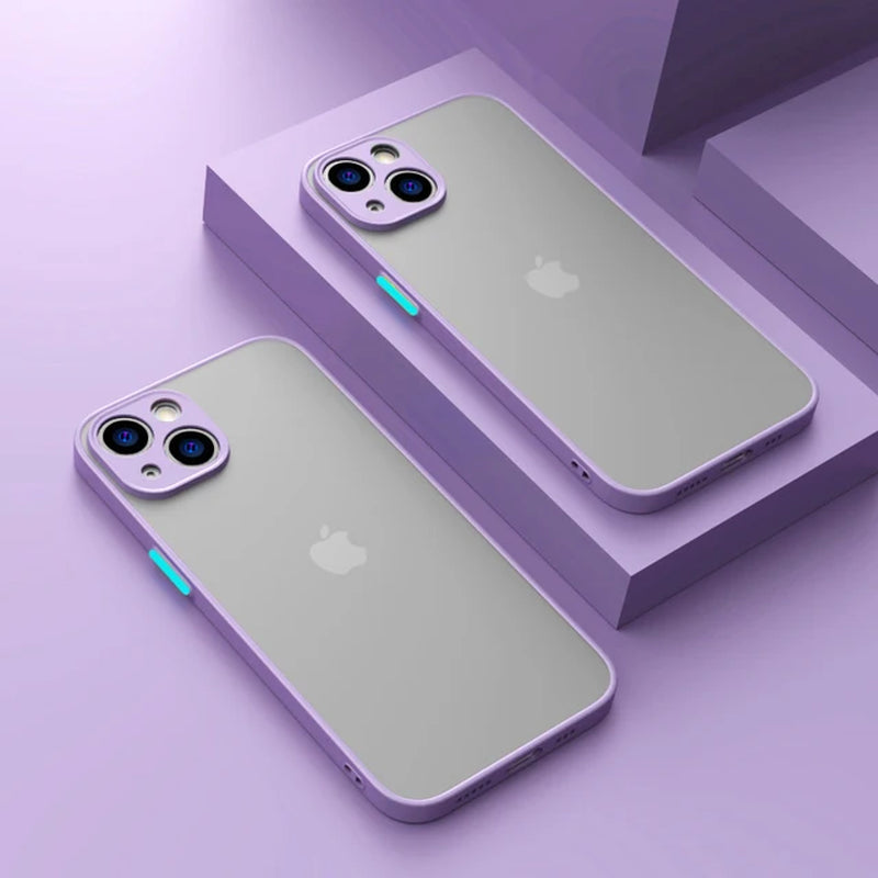 Matte Phone Case for Iphone 13 12 11 14 Pro Max Mini Luxury Soft Silicone Shockproof Case for Iphone X XS Max XR 15 7 8 plus SE