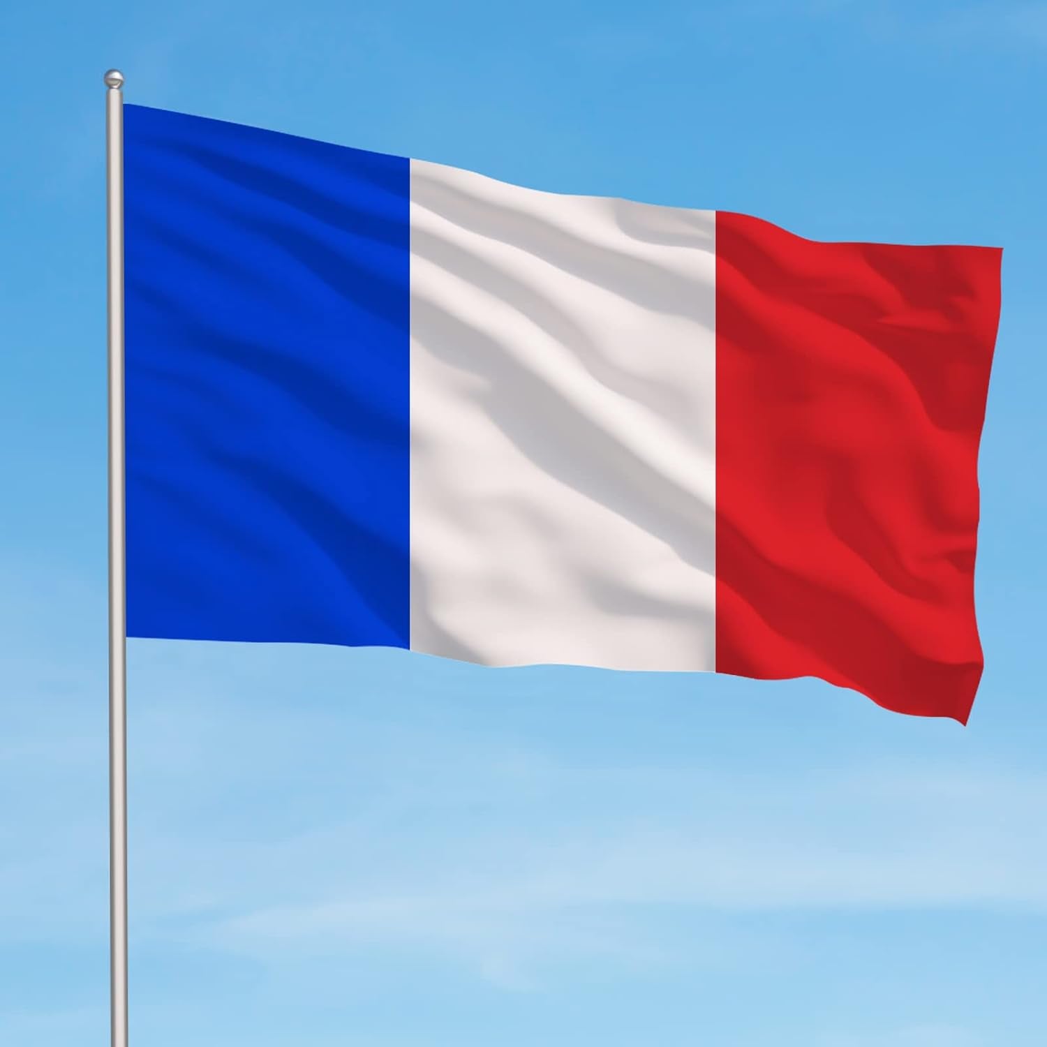 Ahfulife Frankreich Flagge 90 X 150 Cm Für 2026 WM, 1 Stück Französische Fahne Leuchtenden Farben Mit Messing-Ösen, Frankreich Fahne Für Euro Fußball EM Eurovision Bar Party Dekoration