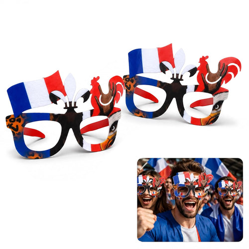 2 Stück Frankreich-Flaggen-Fotorequisiten – Party-Fotorequisiten Mit Französischen Flaggenmotiven, Lustige Fan-Fotorequisiten Für Fußball 2026, Stadion, Public Viewing & Fanpartys