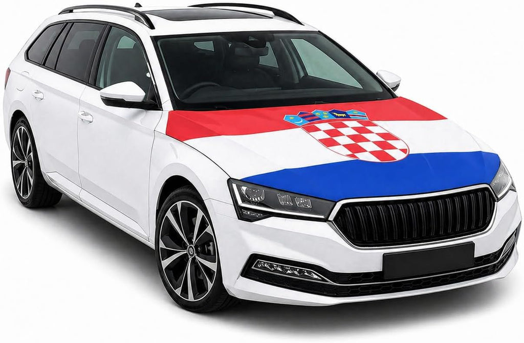 Kroatische Motorhauben Flagge - Autoflagge Kroatien - Kroatische Autoflagge - Kroatien Flagge